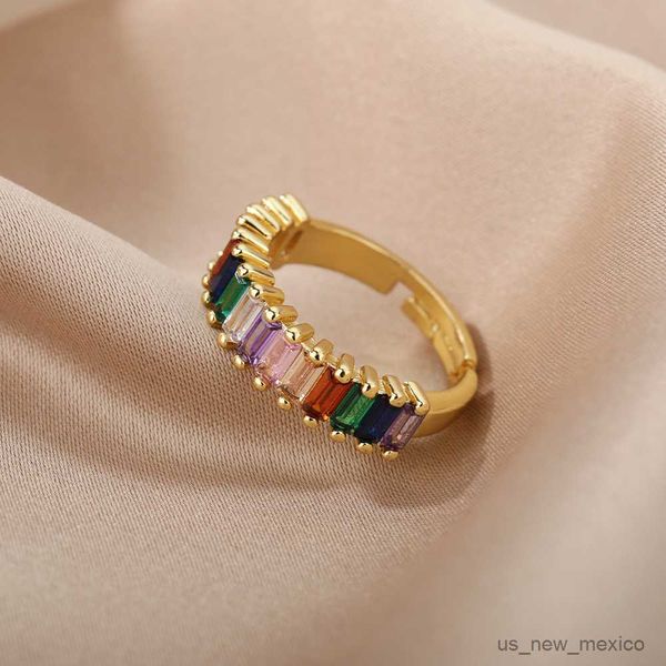 band rings colored rainbow zircon rings for women luxury open adjustable wide finger ring engagement wedding band jewerly lady couple gift r, Silver
band rings colored rainbow zircon rings for women luxury open adjustable wide finger ring engagement wedding band jewerly lady couple gift r, Silver