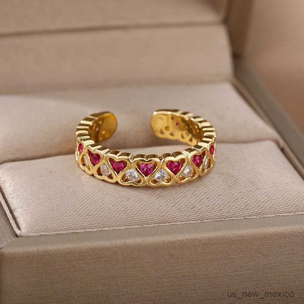 band rings colorful zircon mini heart rings for women open adjustable stainless steel couple finger ring trend jewerly r230719, Silver
band rings colorful zircon mini heart rings for women open adjustable stainless steel couple finger ring trend jewerly r230719, Silver