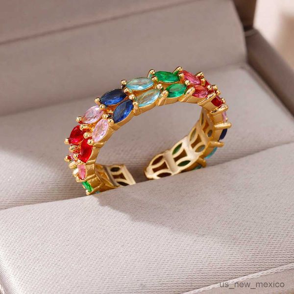 band rings ears of wheat rings for women colored zircon adjustable stainless steel ring 2023 trending wedding jewelry r230719, Silver
band rings ears of wheat rings for women colored zircon adjustable stainless steel ring 2023 trending wedding jewelry r230719, Silver