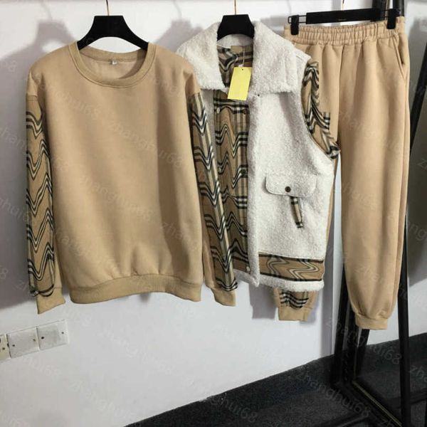 23ss women pants sets womens designer clothing casual suit plaid spliced lamb wool vest coat fleece pullover hoodie elastic waist casual set, White
23ss women pants sets womens designer clothing casual suit plaid spliced lamb wool vest coat fleece pullover hoodie elastic waist casual set, White