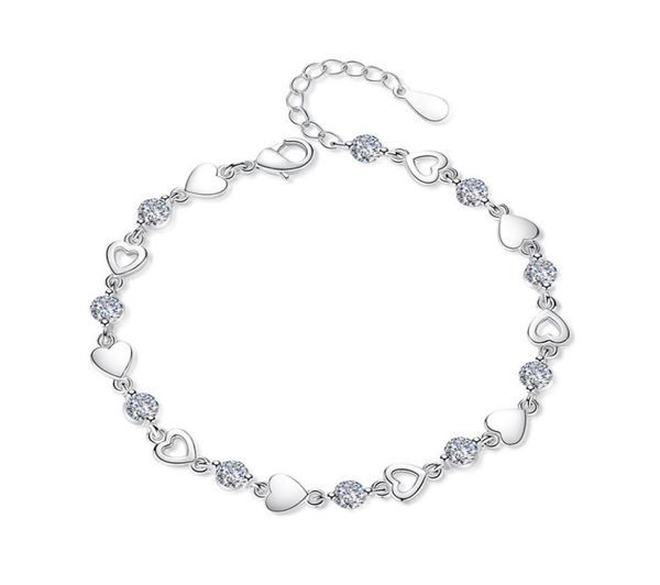 love sweet heart charm bracelets s925 sterling silver white purple crystal shining link bracelet jewelry beauty for girls4126145, Golden;silver
love sweet heart charm bracelets s925 sterling silver white purple crystal shining link bracelet jewelry beauty for girls4126145, Golden;silver