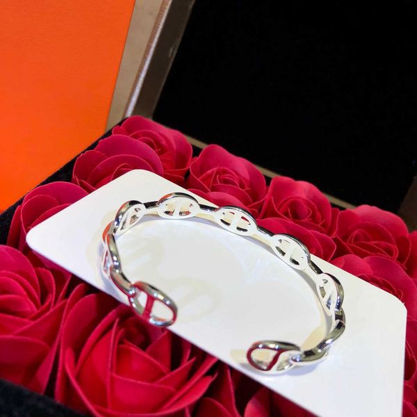 original quality hrems bracelets online shop s925 sterling silver hollow pig nose open bracelet fashion style with gift box, Black
original quality hrems bracelets online shop s925 sterling silver hollow pig nose open bracelet fashion style with gift box, Black