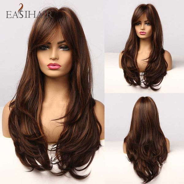 synthetic wigs easihair long brown wavy wig with bangs synthetic wigs for women blonde highlight natural hair heat resistant fiber 230227, Black
synthetic wigs easihair long brown wavy wig with bangs synthetic wigs for women blonde highlight natural hair heat resistant fiber 230227, Black