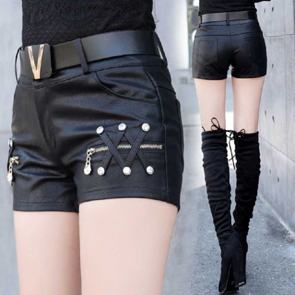 women's shorts black faux leather shorts women short pants fashion punk metal rivet zippers shorts winter outdoor short leather pants, White;black
women's shorts black faux leather shorts women short pants fashion punk metal rivet zippers shorts winter outdoor short leather pants, White;black