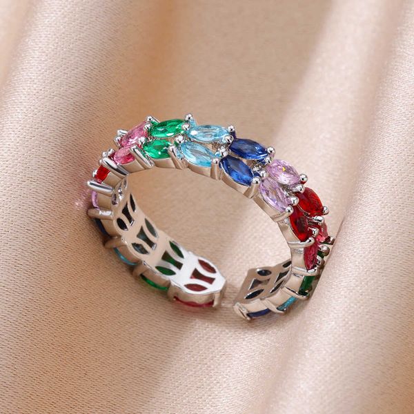 band rings colored zircon ears of wheat rings for women stainless steel adjustable ring 2023 trending wedding jewelry r230822, Silver
band rings colored zircon ears of wheat rings for women stainless steel adjustable ring 2023 trending wedding jewelry r230822, Silver