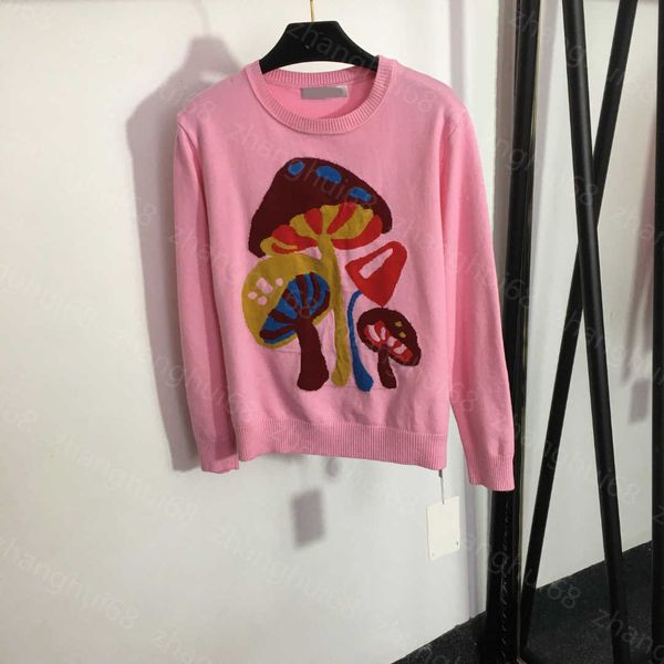 23ss women sweater womens designer clothing mushroom pattern crew neck long sleeve sweater knit womens clothing, White;black
23ss women sweater womens designer clothing mushroom pattern crew neck long sleeve sweater knit womens clothing, White;black