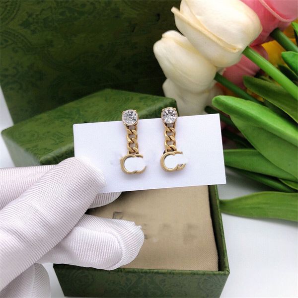 luxury stud double letter g designer brand ggity earrings vintage brass crystal stone earring women's party jewelry gift box 23452, Golden;silver
luxury stud double letter g designer brand ggity earrings vintage brass crystal stone earring women's party jewelry gift box 23452, Golden;silver