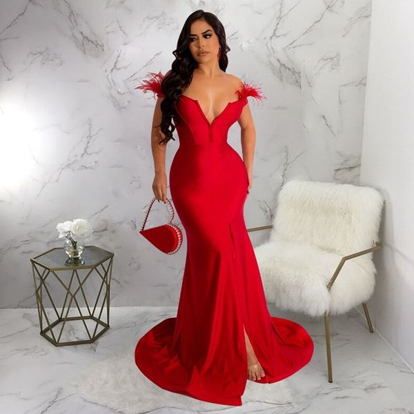 urban dresses off shoulder deep v neck long maxi dress feather patchwork front split mermaid wedding evening dinner dress vestido 230719, White;black
urban dresses off shoulder deep v neck long maxi dress feather patchwork front split mermaid wedding evening dinner dress vestido 230719, White;black