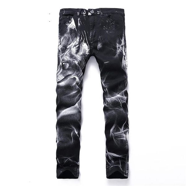gersri men jeans patchwork retro pants lion pattern cool slim classic denim personality design trousers big plus size men's2876, Blue
gersri men jeans patchwork retro pants lion pattern cool slim classic denim personality design trousers big plus size men's2876, Blue