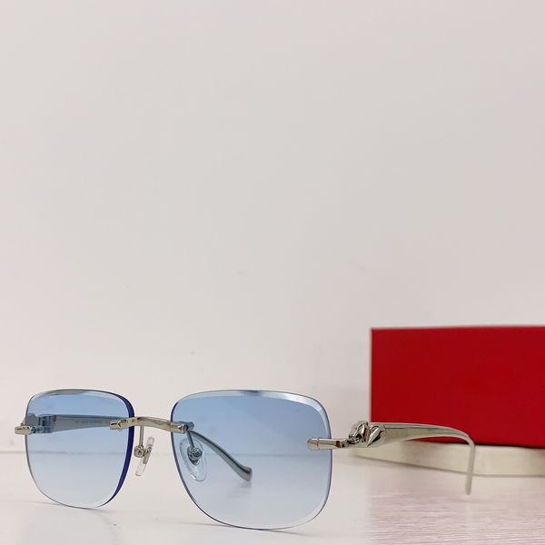 ct0058o designer sunglasses womens mens metal sunglasses high end rimless gold silver leopard head logo designer mens eyewear coated lenses, White;black
ct0058o designer sunglasses womens mens metal sunglasses high end rimless gold silver leopard head logo designer mens eyewear coated lenses, White;black