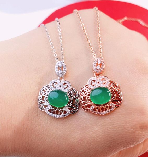 s925 sterling silver inlaid chrysoprase pendant natural agate drop noble jade necklace chain fine jewelry6658477
s925 sterling silver inlaid chrysoprase pendant natural agate drop noble jade necklace chain fine jewelry6658477