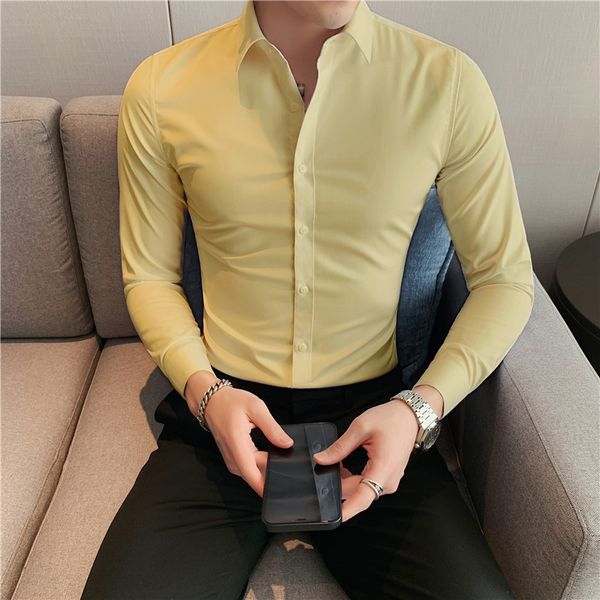 men s casual shirts men fashion long sleeve solid color shirt super slim fit male social business dress brand blouse 230718, White;black
men s casual shirts men fashion long sleeve solid color shirt super slim fit male social business dress brand blouse 230718, White;black