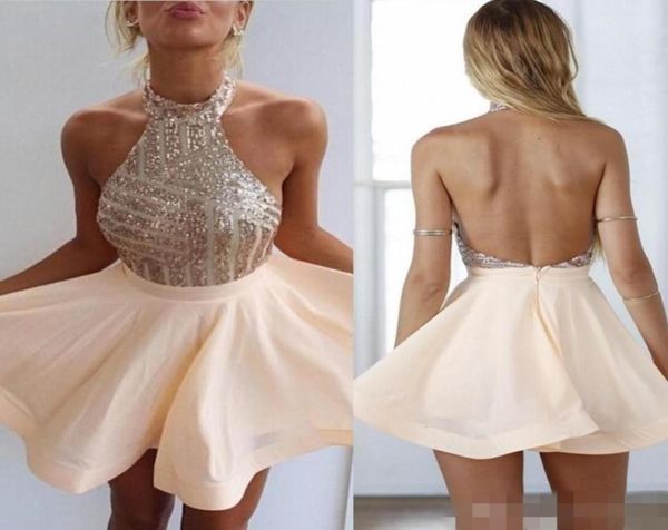 2019 peach halter neck homecoming graduateion dresses blingbling sequins bodice backless chiffon aline short prom cocktail 9837054, Blue;pink
2019 peach halter neck homecoming graduateion dresses blingbling sequins bodice backless chiffon aline short prom cocktail 9837054, Blue;pink