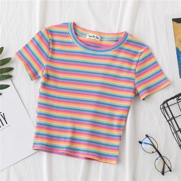 womens tshirt summer tshirt rainbow stripes ultrathin fit womens harajuku short sleeved round neck clothing 230718, White
womens tshirt summer tshirt rainbow stripes ultrathin fit womens harajuku short sleeved round neck clothing 230718, White