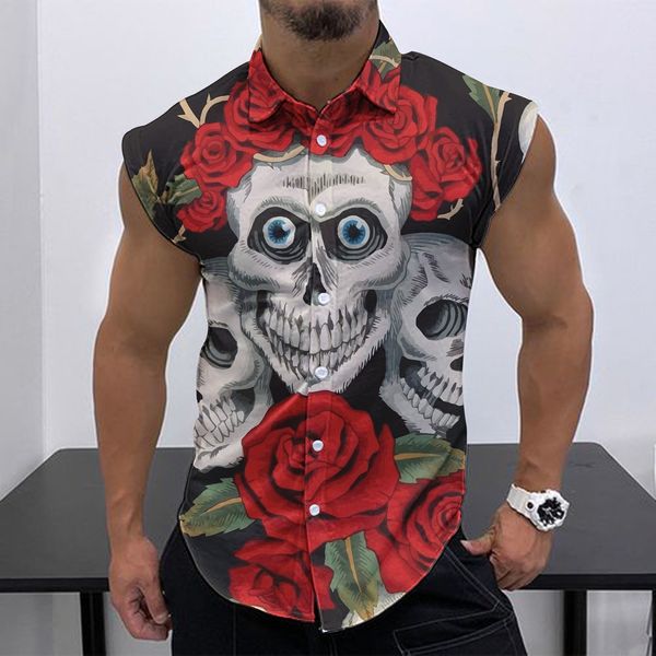 women's two piece pants 2023 summer men's sleeveless shirt fashion trend skull hd 3d print street leisure beach holiday party quic, White
women's two piece pants 2023 summer men's sleeveless shirt fashion trend skull hd 3d print street leisure beach holiday party quic, White