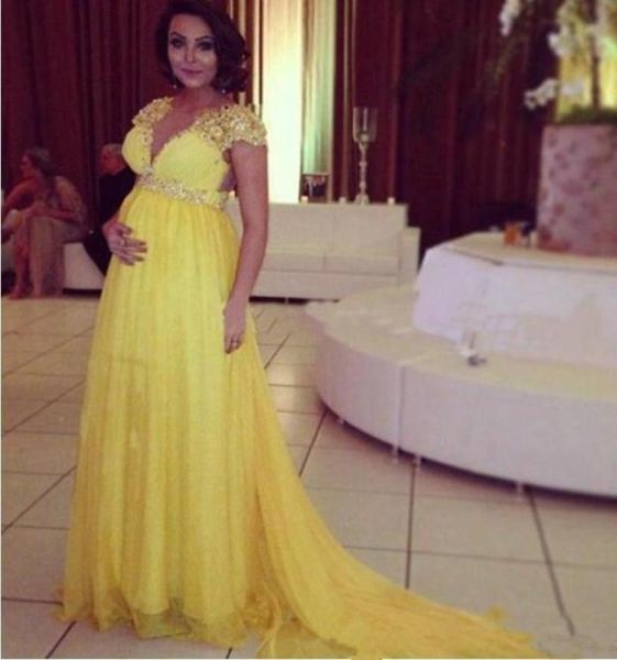 2019 bright yellow short sleeves chiffon long evening dresses for pregnant maternity women formal party prom gowns empire beads cr3624679, Black
2019 bright yellow short sleeves chiffon long evening dresses for pregnant maternity women formal party prom gowns empire beads cr3624679, Black