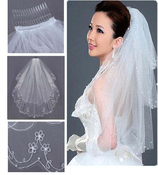 bridal veils 2 layers embroidery pearl elbow length formal veil long veu de noiva longo purfle with comb for wedding veil5851073, Black
bridal veils 2 layers embroidery pearl elbow length formal veil long veu de noiva longo purfle with comb for wedding veil5851073, Black