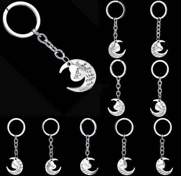 

i love you to the moon and back keychain key rings moon love keychain designer jewelry2205179, Slivery;golden