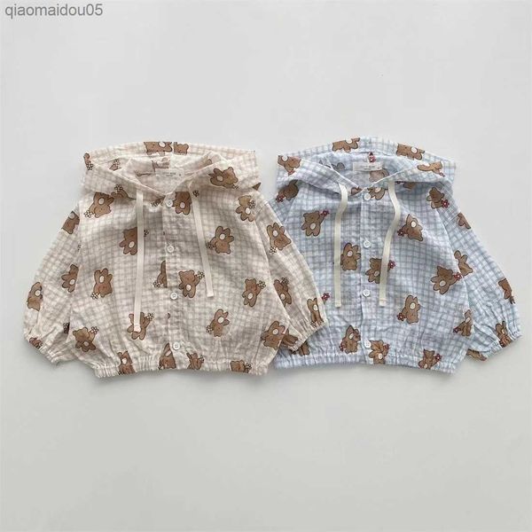 2023 summer new baby sun protection jacket cute bear print children hooded coat infant boy girl casual jacket kids clothes l230712, Blue;gray
2023 summer new baby sun protection jacket cute bear print children hooded coat infant boy girl casual jacket kids clothes l230712, Blue;gray