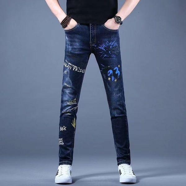 mens jeans style skinny men trend printed stretch slim fit denim trousers fashion black patchwork casual jean pants male 230720, Blue
mens jeans style skinny men trend printed stretch slim fit denim trousers fashion black patchwork casual jean pants male 230720, Blue