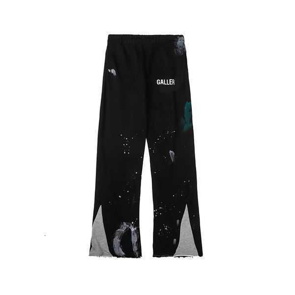 

men's pants men galleries sweatpants dept speckled letter print women's couple loose versatile casual straight 01 3f1hx, Black