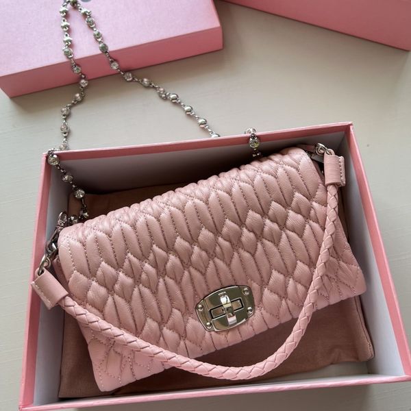 miu designer diamond chain bag luxury handbags light pink black sliver clutch tote crystal totes miu messengerbag small large square totes
miu designer diamond chain bag luxury handbags light pink black sliver clutch tote crystal totes miu messengerbag small large square totes