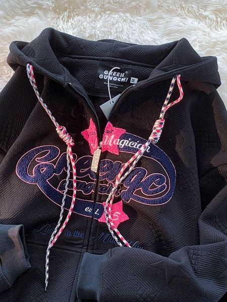 women's hoodies sweatshirts houzhou y2k zip american retro oversize hoodies korean fashion kpop streetwear zipper sweatshirt with hood, Black
women's hoodies sweatshirts houzhou y2k zip american retro oversize hoodies korean fashion kpop streetwear zipper sweatshirt with hood, Black