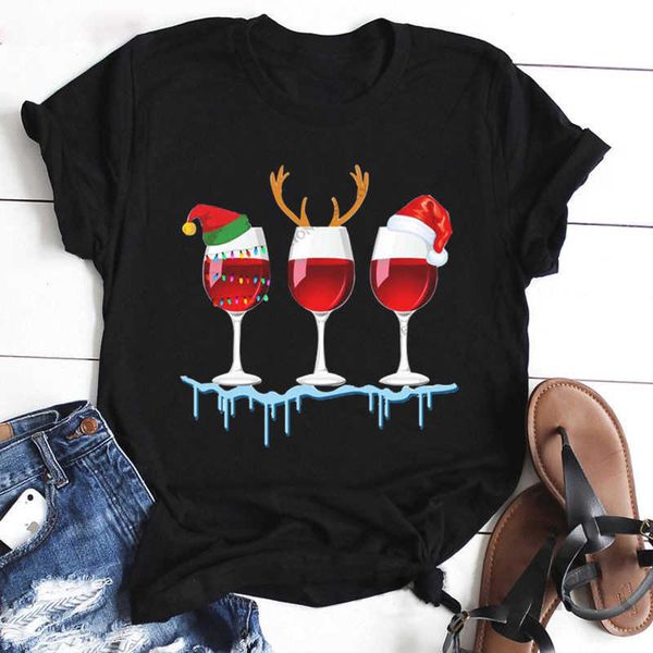 christmas t-shirt wine cup christmas hat men's and women's t-shirt short sleeve, White
christmas t-shirt wine cup christmas hat men's and women's t-shirt short sleeve, White
