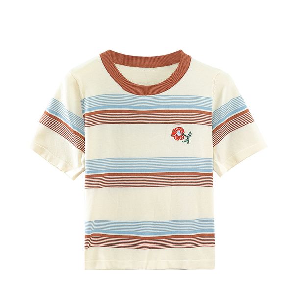 716 2023 summer runway sweater pullover short sleeve cotton crew neck flora print beads blue white fashion casual women clothes yuecheng
716 2023 summer runway sweater pullover short sleeve cotton crew neck flora print beads blue white fashion casual women clothes yuecheng