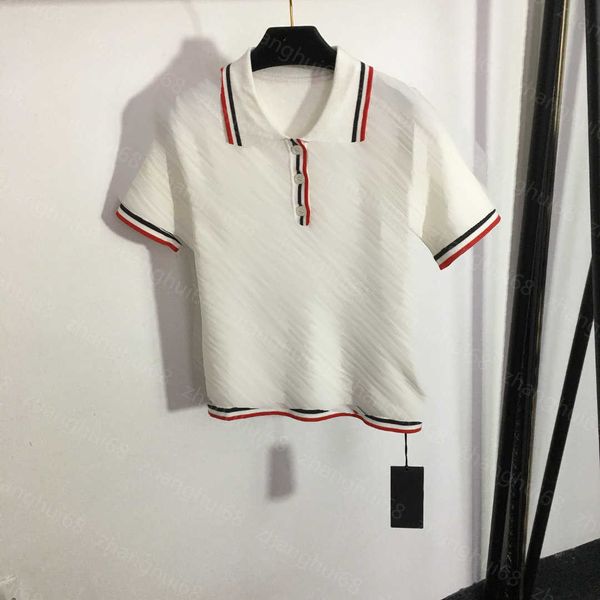 23ss womens designer clothing womens knits jacquard letter polo neck short-sleeved sweater womens clothes, White
23ss womens designer clothing womens knits jacquard letter polo neck short-sleeved sweater womens clothes, White