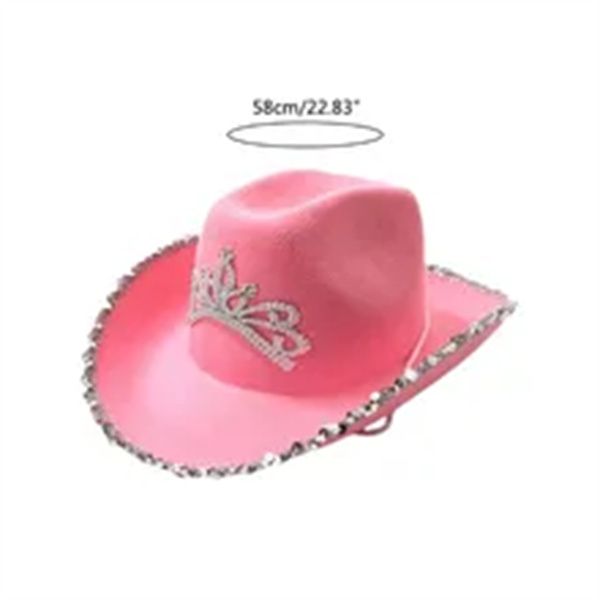 cowgirl hat in pink with feather made selvege wool felt fedora tiara decorated a217, White;black
cowgirl hat in pink with feather made selvege wool felt fedora tiara decorated a217, White;black