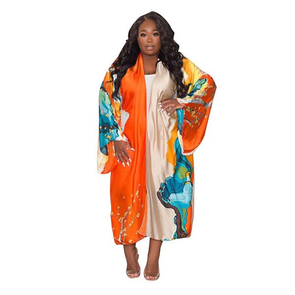 women's fashion casual printed cardigan cloak polyester women's cape fits all, Black
women's fashion casual printed cardigan cloak polyester women's cape fits all, Black