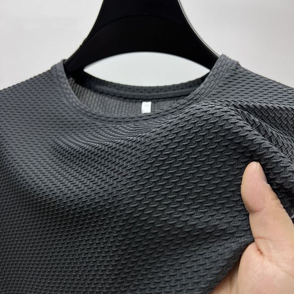 mens tshirts high end ice silk short sleeve tshirt summer mesh breathable round neck half fashion solid color casual luxury 230720, White;black
mens tshirts high end ice silk short sleeve tshirt summer mesh breathable round neck half fashion solid color casual luxury 230720, White;black