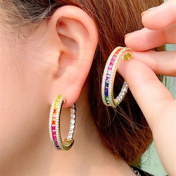 luxury 18k gold colorful designer hoop earring for woman aaa cubic zirconia circle s925 sterling silver needle womens wedding engagement dia, Golden;silver
luxury 18k gold colorful designer hoop earring for woman aaa cubic zirconia circle s925 sterling silver needle womens wedding engagement dia, Golden;silver