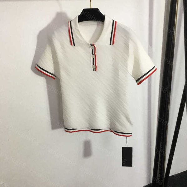 23ss womens designer clothing womens knits jacquard letter polo neck short-sleeved sweater womens clothes a1, White
23ss womens designer clothing womens knits jacquard letter polo neck short-sleeved sweater womens clothes a1, White