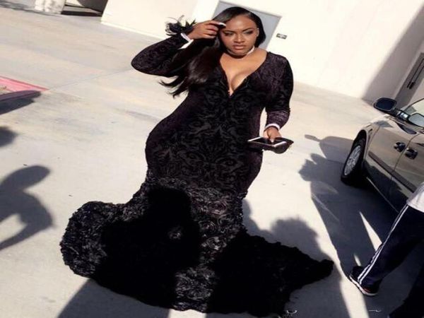 2019 black plus size prom dresses lace and handmade flower mermaid formal evening party gown v neck long sleeve special occasi5236057
2019 black plus size prom dresses lace and handmade flower mermaid formal evening party gown v neck long sleeve special occasi5236057