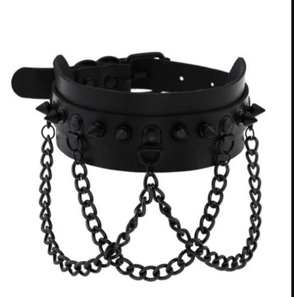 spike choker collar necklace metal chain fashion black leather chokers harajuku jewelry1984434, Silver
spike choker collar necklace metal chain fashion black leather chokers harajuku jewelry1984434, Silver