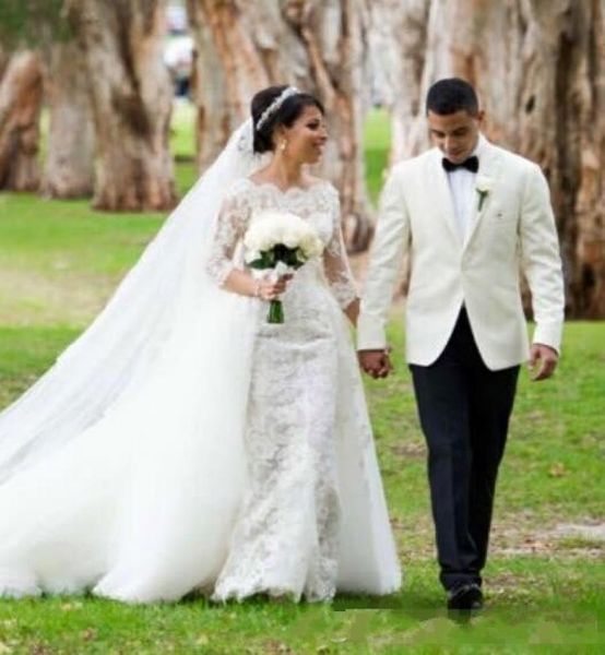 modest mermaid 2019 wedding dresses with detachable train full lace sheer long sleeves vetidos de novia plus size bridal gowns che5201225, White
modest mermaid 2019 wedding dresses with detachable train full lace sheer long sleeves vetidos de novia plus size bridal gowns che5201225, White