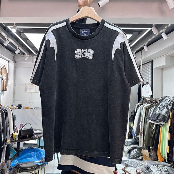 men s t shirts embroidered shirt stitched together with pasted cloth 230720, White;black
men s t shirts embroidered shirt stitched together with pasted cloth 230720, White;black