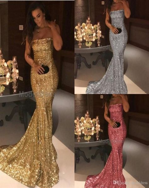 2020 sparkly sequin mermaid prom dresses strapless backless gold silver formal evening party gowns long arabic4948365, Black
2020 sparkly sequin mermaid prom dresses strapless backless gold silver formal evening party gowns long arabic4948365, Black