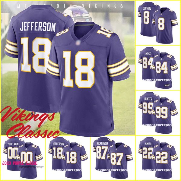 18 justin jefferson vikings classic 2023 purple football jerseys 8 kirk cousins t.j. hockenson harrison smith danielle hunter randy moss bri, Black;red
18 justin jefferson vikings classic 2023 purple football jerseys 8 kirk cousins t.j. hockenson harrison smith danielle hunter randy moss bri, Black;red