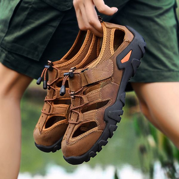 sandals summer mens genuine leather non slip and breathable outdoor hiking leisure beach shoes large sizes 3848 230719, Black
sandals summer mens genuine leather non slip and breathable outdoor hiking leisure beach shoes large sizes 3848 230719, Black