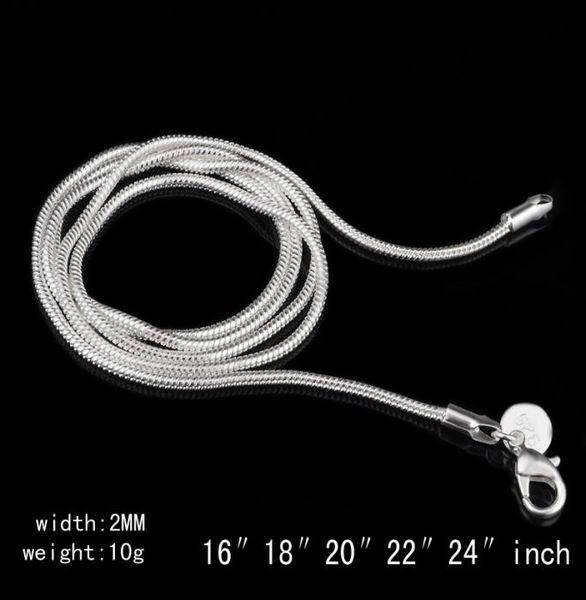 2mm 925 sterling silver smooth chain necklace jewelry 16-24" mix size dhl 763161
2mm 925 sterling silver smooth chain necklace jewelry 16-24" mix size dhl 763161