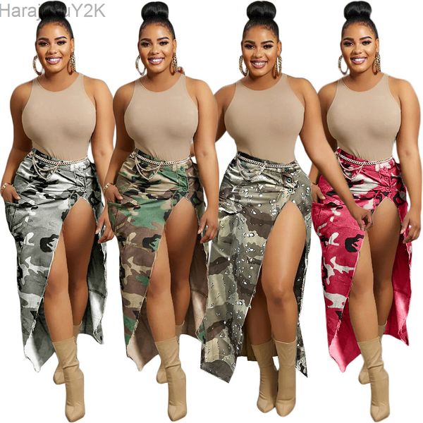 skirts fashion camouflage button waist high side slit slim maxi long skirt 2023 women streetwear female classic cargo 230719, Black
skirts fashion camouflage button waist high side slit slim maxi long skirt 2023 women streetwear female classic cargo 230719, Black