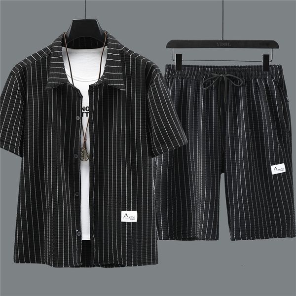 men's tracksuits sets summer stripe shirt short fashion casual suits for men plus size 10xl 11xl clothes 230719, Gray
men's tracksuits sets summer stripe shirt short fashion casual suits for men plus size 10xl 11xl clothes 230719, Gray