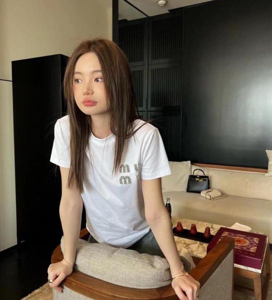 designer women's t shirts spring summer cotton crew neck letter diamond short sleeve tee, White
designer women's t shirts spring summer cotton crew neck letter diamond short sleeve tee, White