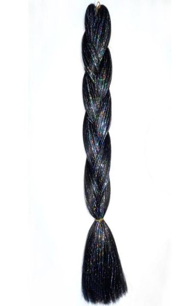 human ponytails 100g 24quot bling hair synthetic jumbo braid mixed metallic glitter twinkle tinsel9030007, Black
human ponytails 100g 24quot bling hair synthetic jumbo braid mixed metallic glitter twinkle tinsel9030007, Black