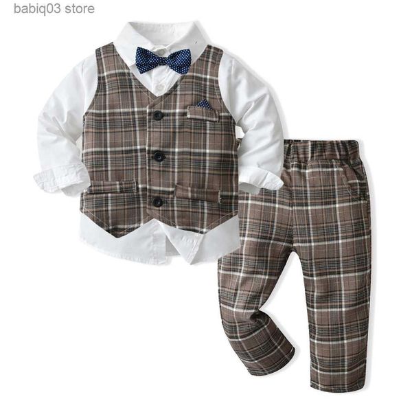 clothing sets autumn set 2023 boys' cotton shirts trousers plaid vest dress three piece set kids fashion style t230720, White
clothing sets autumn set 2023 boys' cotton shirts trousers plaid vest dress three piece set kids fashion style t230720, White