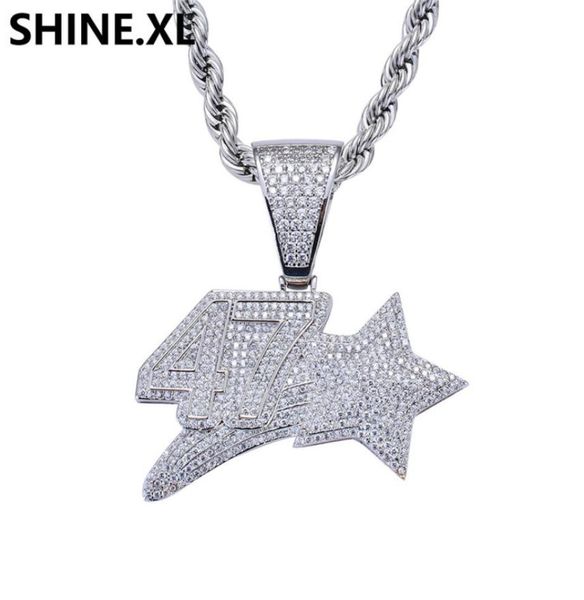 men and women white gold hip hop number 47 star pendant necklace charms cubic zircon stone jewelry gifts8376565, Silver
men and women white gold hip hop number 47 star pendant necklace charms cubic zircon stone jewelry gifts8376565, Silver