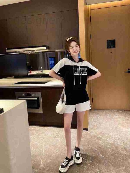 women's two piece pants designer 23 summer new colored blue white loose waist shorts short hooded sleeve sweater casual set ins ugno
women's two piece pants designer 23 summer new colored blue white loose waist shorts short hooded sleeve sweater casual set ins ugno
